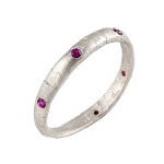 Multi stone ruby ring set in white gold