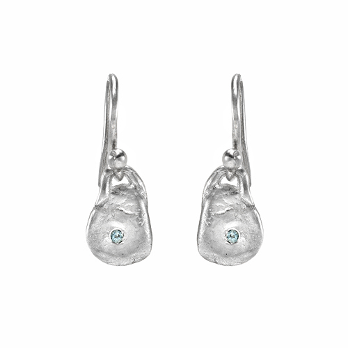 Sterling Silver Earrings - Oval Shape Single Birthstone