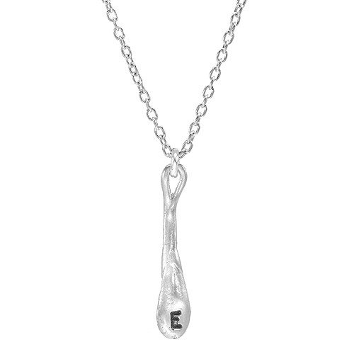 Sterling Silver Necklace With one Initial - E