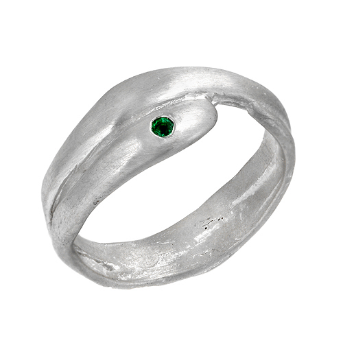 Hand sculpted ring with single gemstone