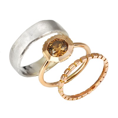 14k gold custom rings with chocolate diamond